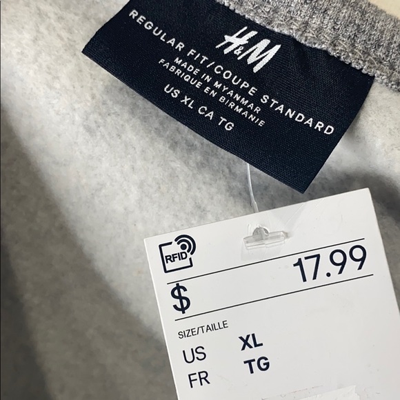 H&M MENS SWEATSHIRT IN GREY - Picture 7 of 7